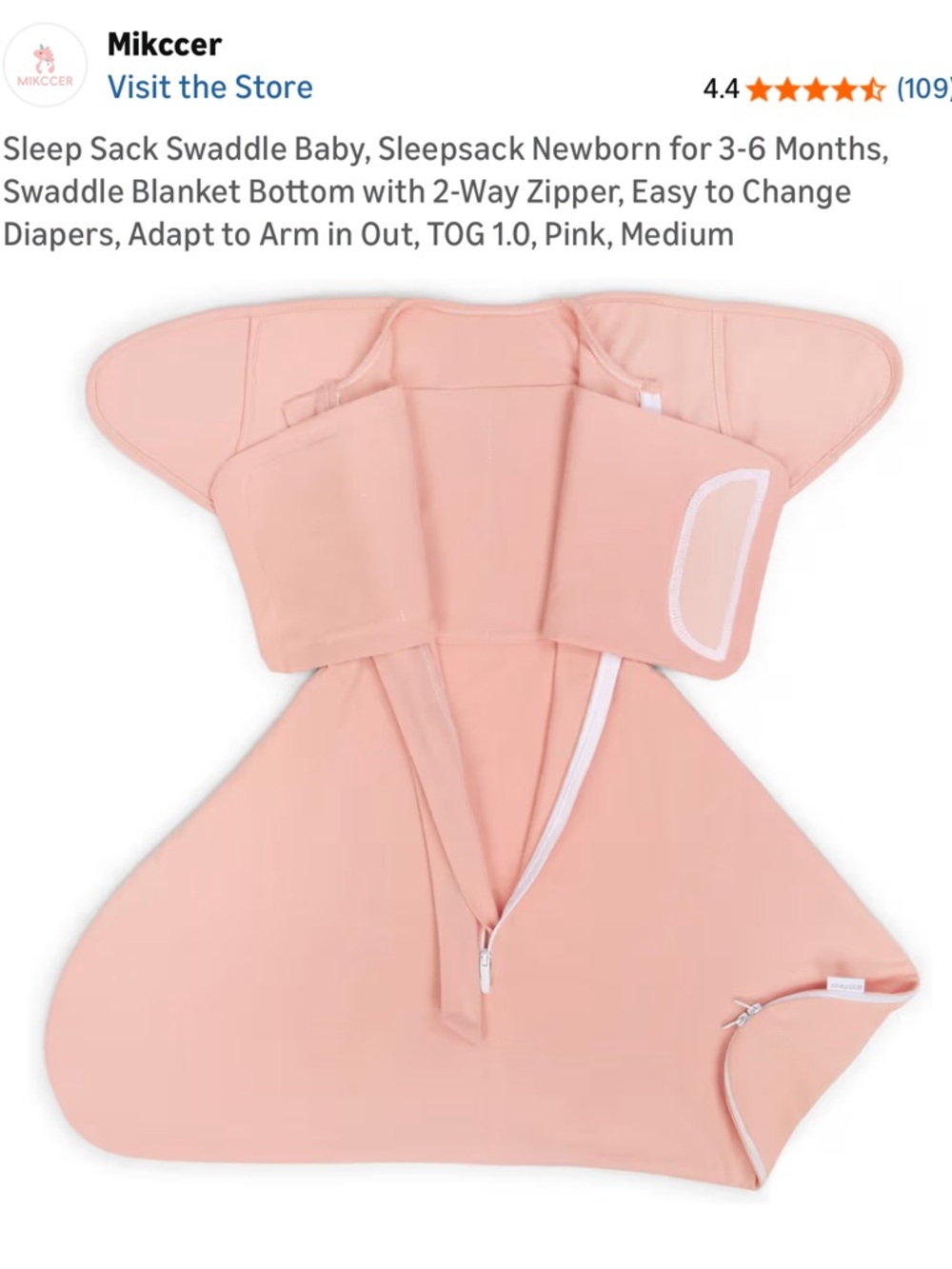 NWOT Pink Sleep Sack Baby Swaddle